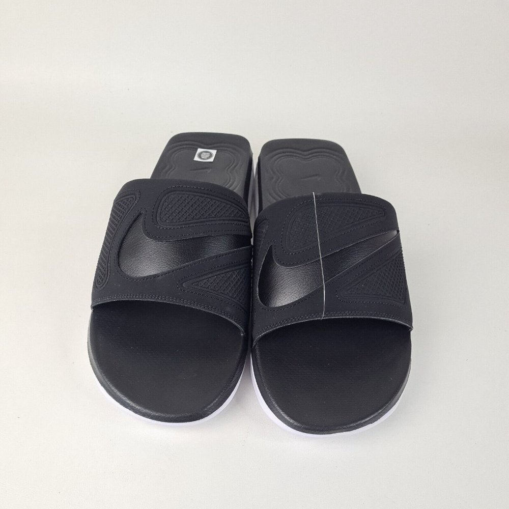 Nike Air Max Cirro Slides Black Metallic Silver Fashion  Mens SZ 8 - Picture 4 of 12